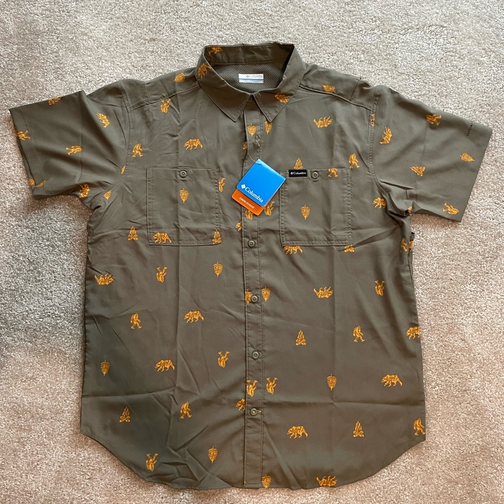 NWT Columbia Men’s Omni-Shade short sleeve button down shirt